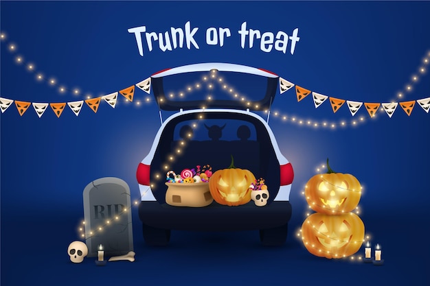 Realistic trunk or treat background