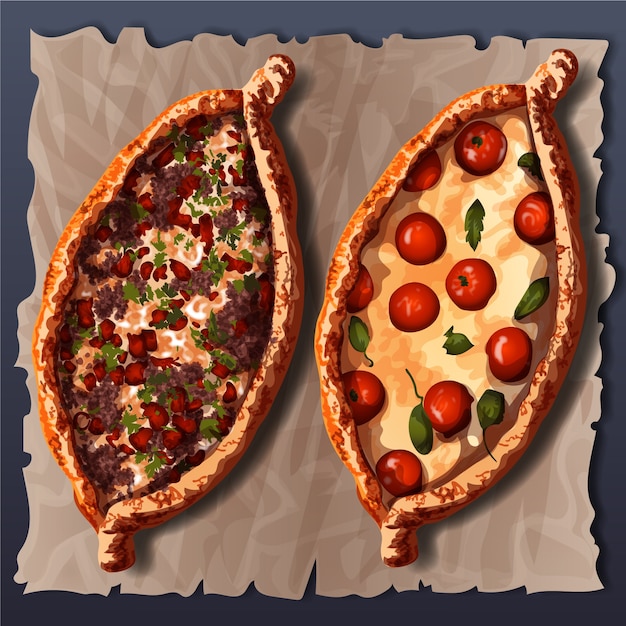 Realistic turkish food illustration