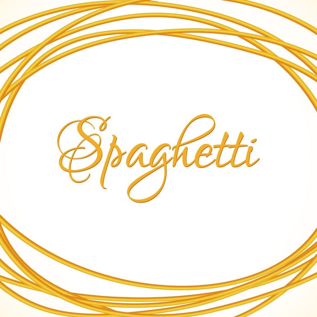 Realistic Twisted Spaghetti Pasta Circle Frame Vector