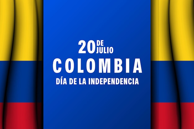 Realistic vector design 20 july colombia independence day banner