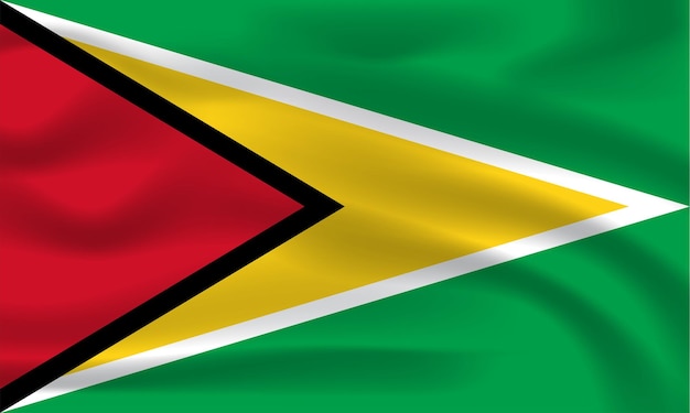 Realistic Vector Flag of Guyana, National flag of Guyana