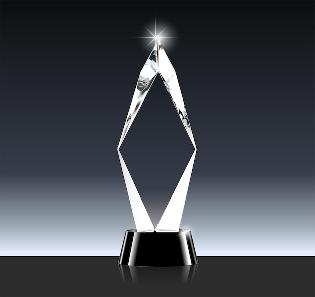 Realistic Vector Glass Trophy Award