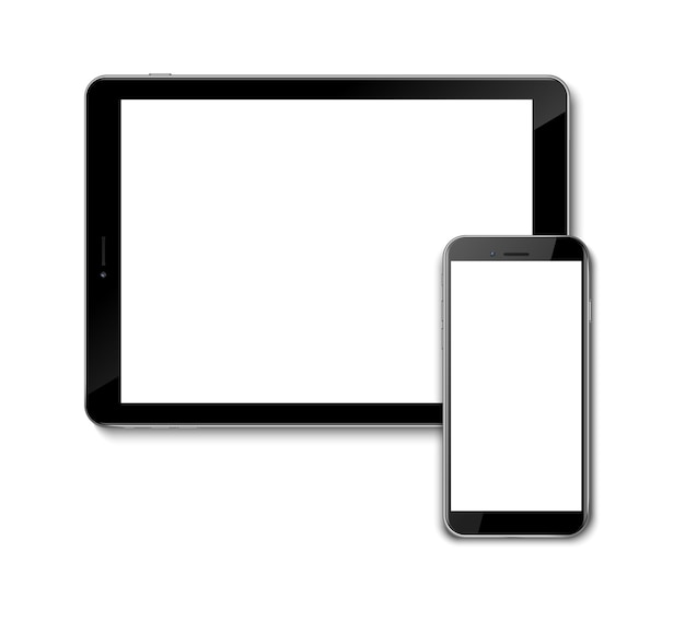 realistic vector icon set Tablet and smartphone Technology set elements