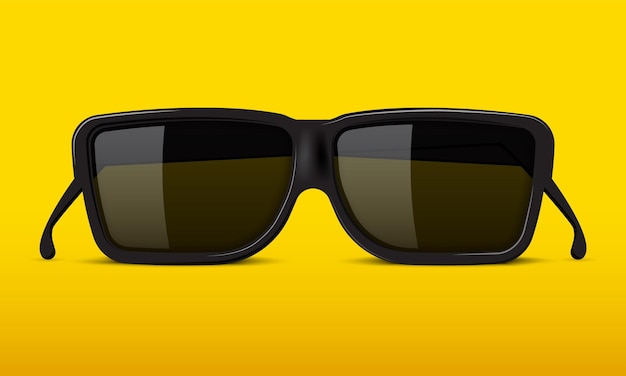 Vector realistic vector sunglasses on a yellow background vector illustration