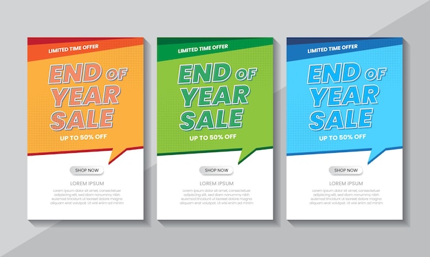 Realistic vertical sale poster template set Premium Vector