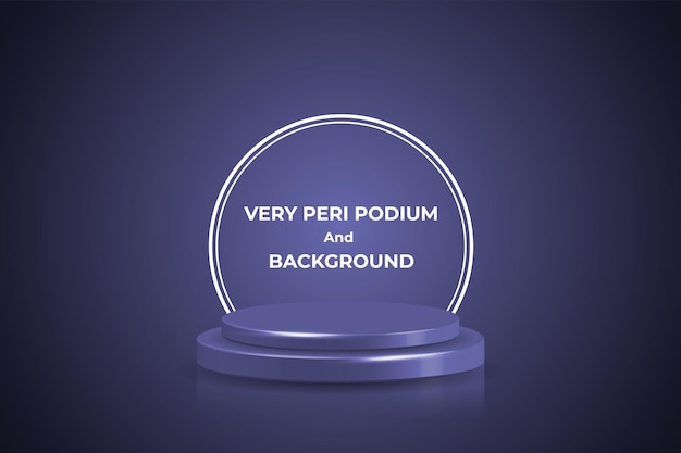 Realistic Very Peri podium background