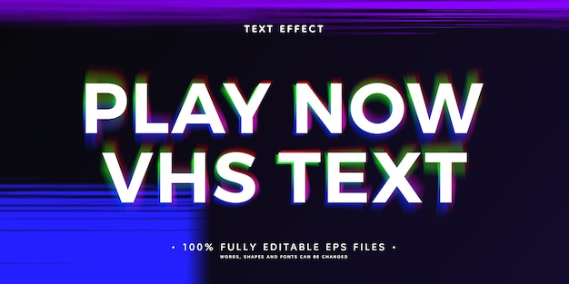 Realistic vhs text effect