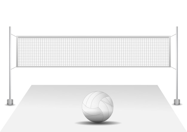 realistic volleyball net with ball white volleyball net sport beach volley sport competition