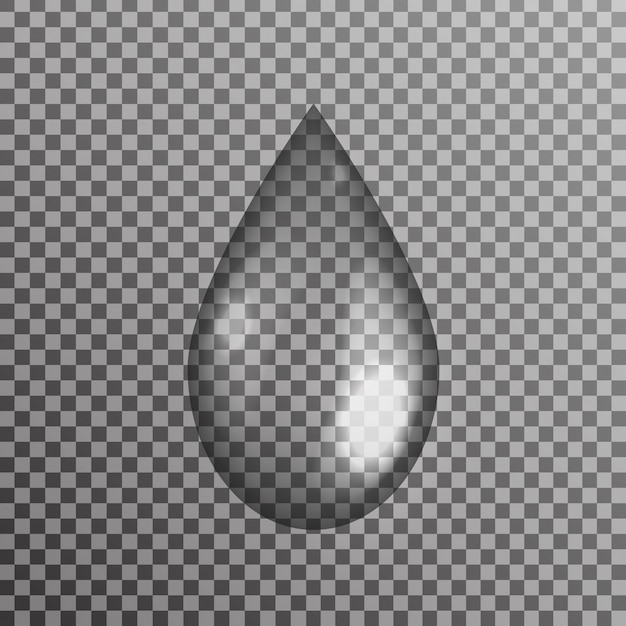   realistic water droplet on the transparent background.