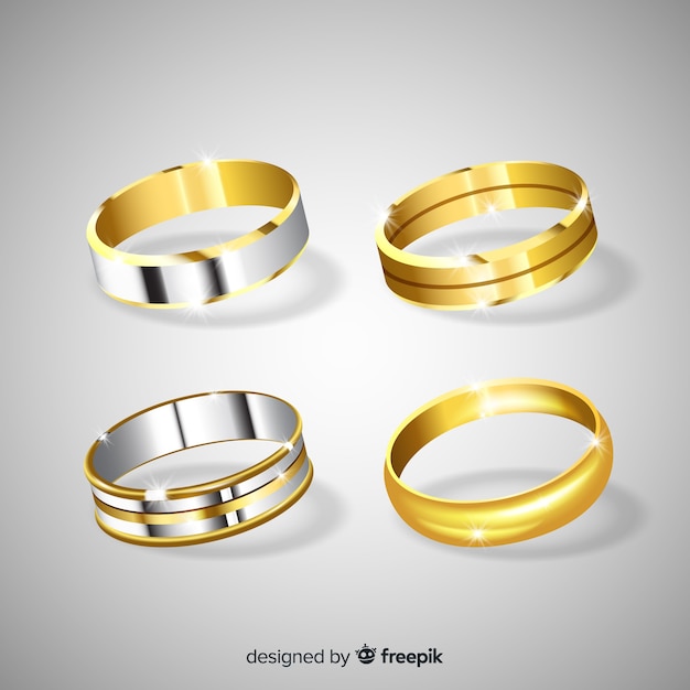 Vector realistic wedding rings