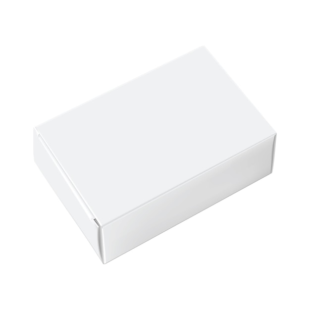 Vector realistic white box mockup with isolated images of similar blank packaging boxes on blank background vector illustration