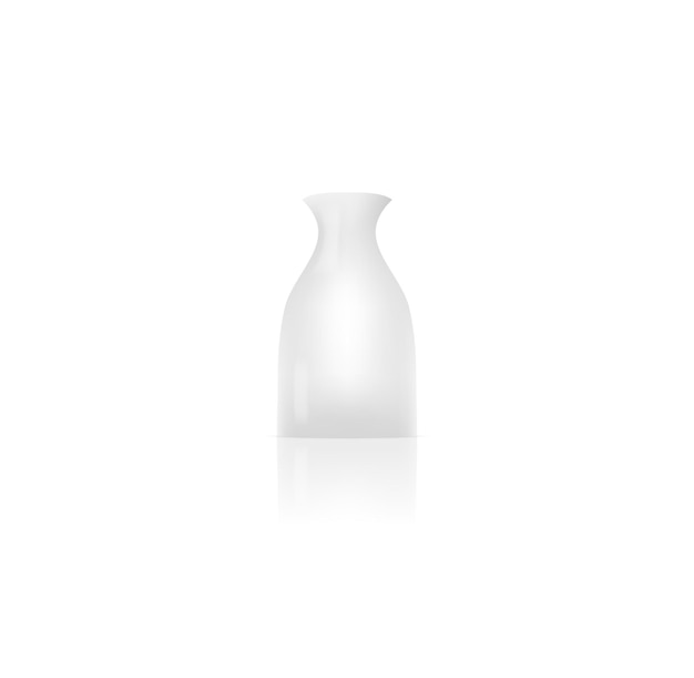 Realistic white ceramic vase isolated Template home decoration element trendy porcelain vessel