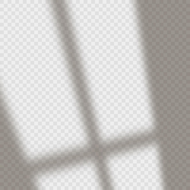 Realistic windows shadow overlay effects on transparent background Vector