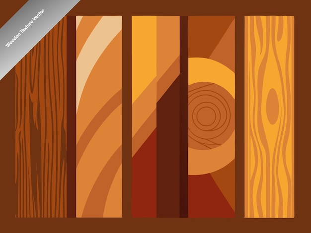 Realistic Wood Grain Textures Vector Art Pattern Illustration Design