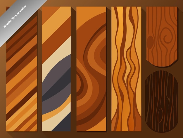 Realistic Wood Grain Textures Vector Art Pattern Illustration Design