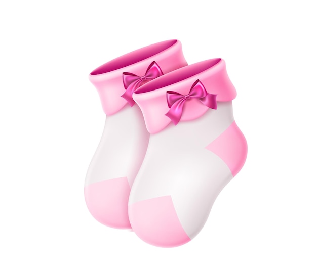 Realistic wool baby socks illustration