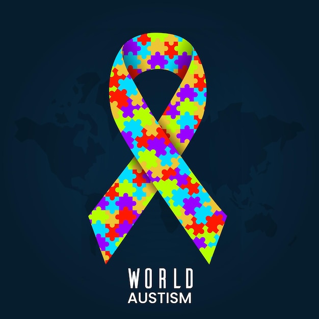 Realistic world autism awareness day illustration