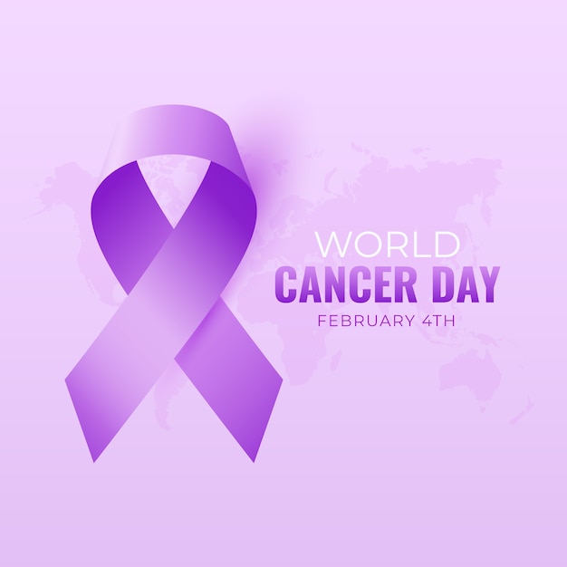 Realistic world cancer day illustration