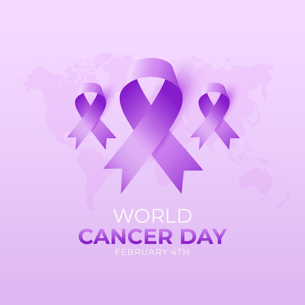 Realistic world cancer day illustration