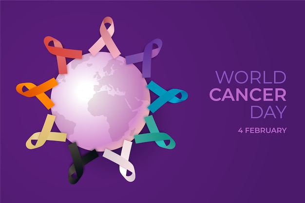 Vector realistic world cancer day illustration