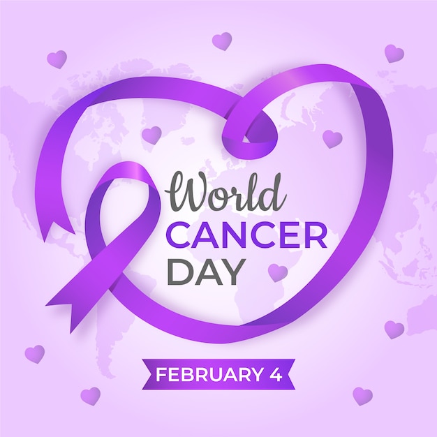 Realistic world cancer day illustration