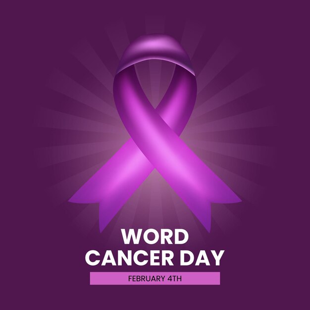 Vector realistic world cancer day illustration