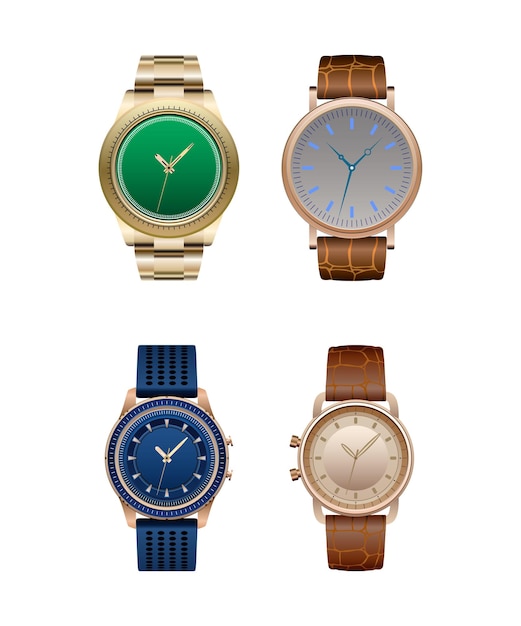 Realistic Wrist Watch Set