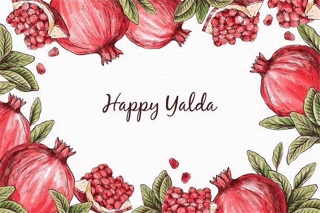 Realistic yalda background with greeting