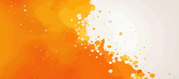 Realistic yelloworange watercolor panoramic texture on a white background Vector illustration