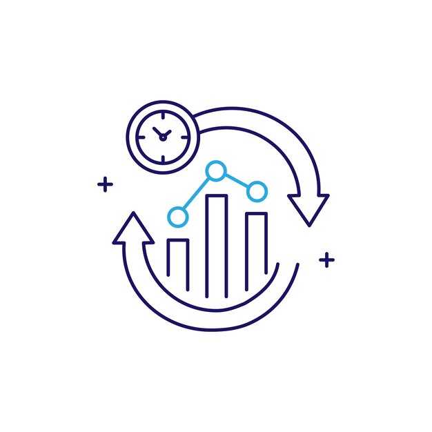 Vector realtime analytics realtime monitoring live data analysis vector icon design