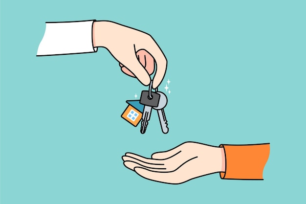 Realtor give keys to client buyer