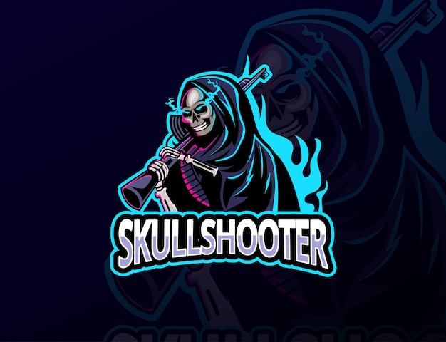 Reaper mascot esport gaming logo  concept for streamers, skull, shooter