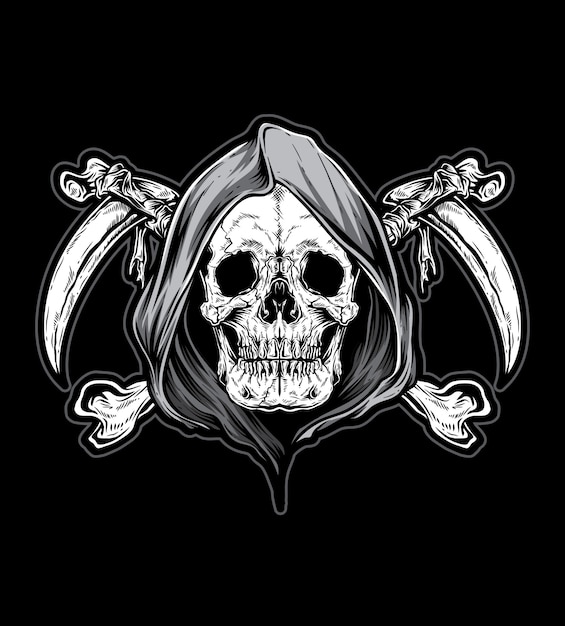 Reaper skull vector