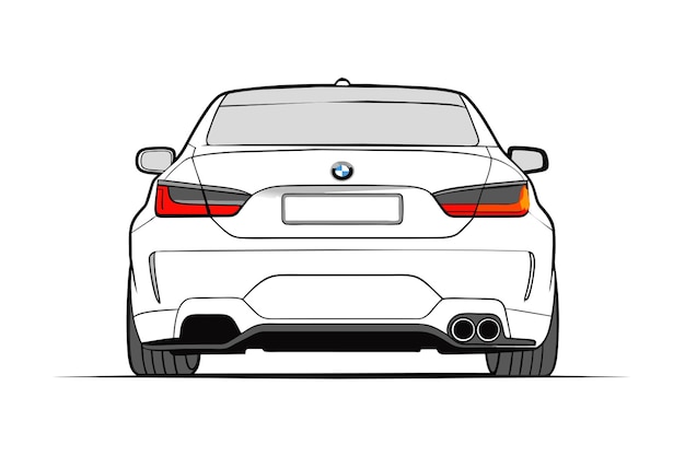 Vector rear of 2018 bmw m2 vector illustration cartoon