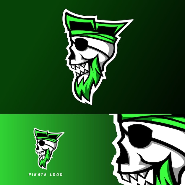 Rebel pirate gaming sport esport logo template skull headband