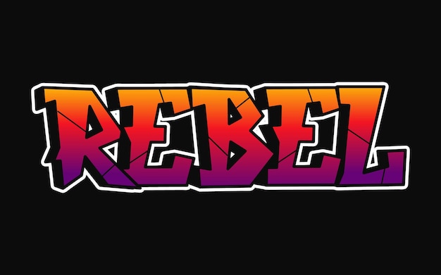 Rebel single word letters graffiti style