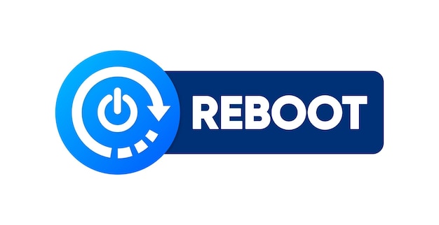 Reboot or restart logo Restarting technology Vector illustration