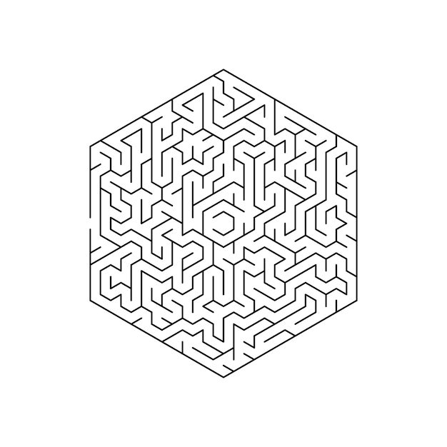 Rebus maze game hexagon labyrinth challenge test