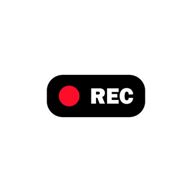 Rec button. Recording sign. Vector EPS 10. Isolated on white background.