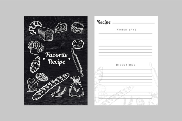 Vector a recipe book with the title favorite recipe on it