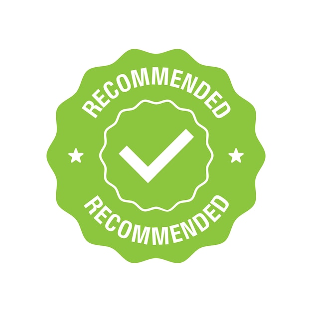 Recommended tag isolated Vector label or sticker Recommendation sign banner