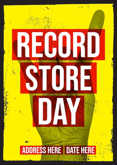 Record Store Day Gig Poster Flyer Template tshirt design records vinyl retro music