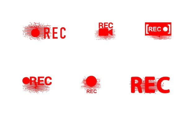 Vector record vectors icon set