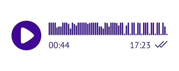 Recording of audio message template UI element of audio record for smartphones Vector illustration