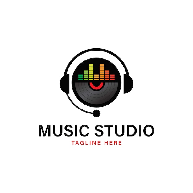 Recording studio logo vector illustration