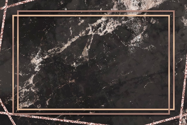 Rectangle frame on black marbled background vector