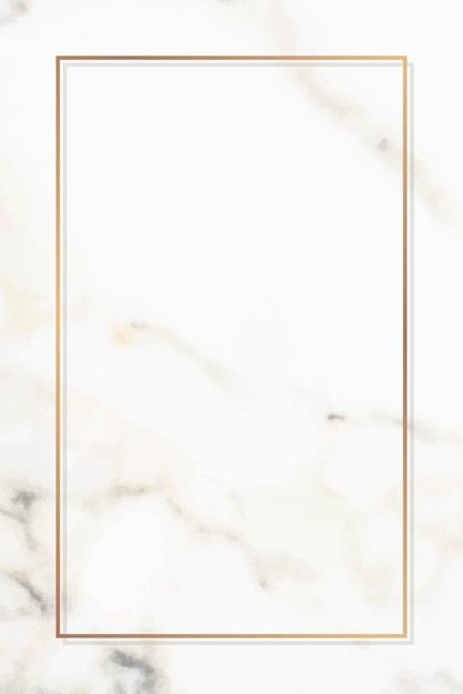 Rectangle gold frame on a white marble vector