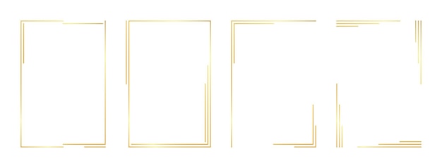 Vector rectangle gold frame