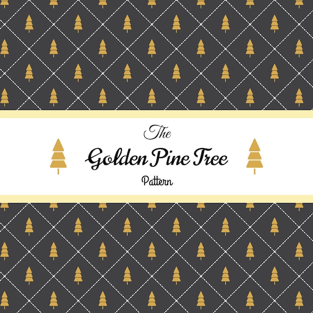 Rectangle Golden Pine Tree Pattern Wallpaper Background Texture 