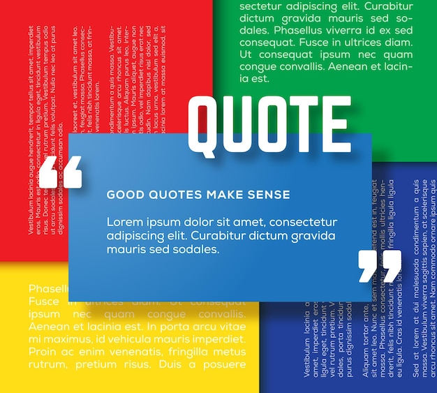 Rectangle Motivation Quote Template Vector Color Background with Realistic Soft Shadows Good for Inspiration Texts or Any Information Horizontal Layout Possible Use as a Business Card Template